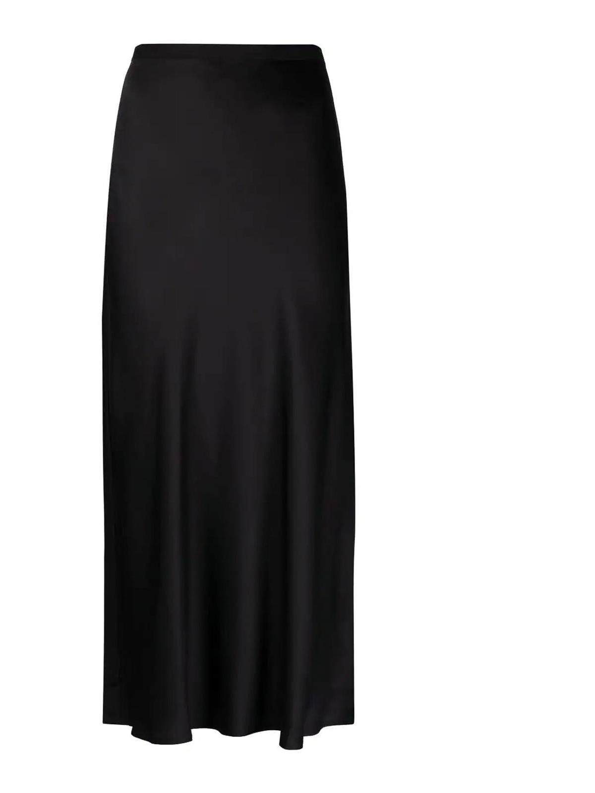 Bar fluted silk skirt