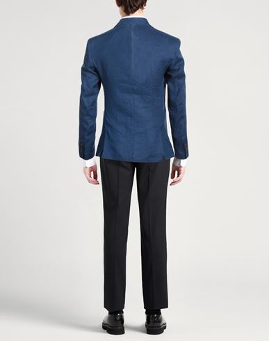 Man Blazer Navy Size 38 Linen