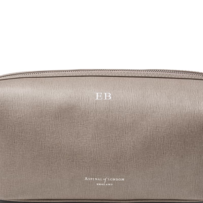 Mount Street Washbag in Warm Grey Saffiano