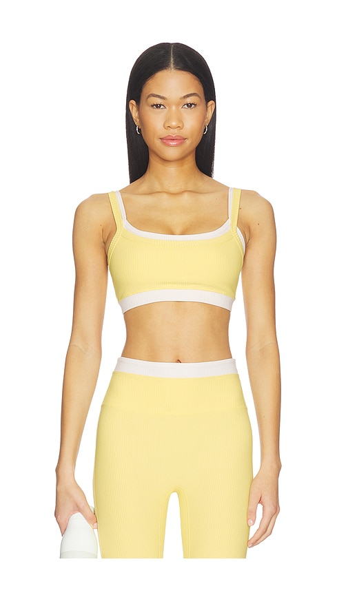 YEAR OF OURS Ribbed Layered Bralette in Yellow,White. - XS also in S, M