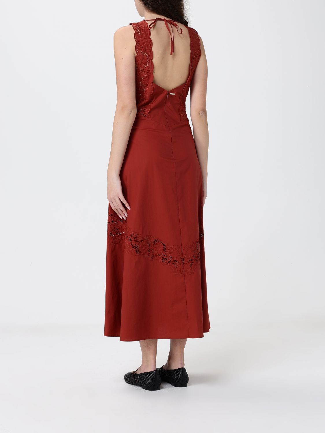 Dress Woman color Brick Red