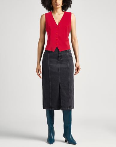 Woman Tailored Vest Red Size XS Polyester, Elastane