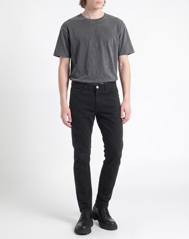 Man Pants Black Size 28 Cotton, Elastane