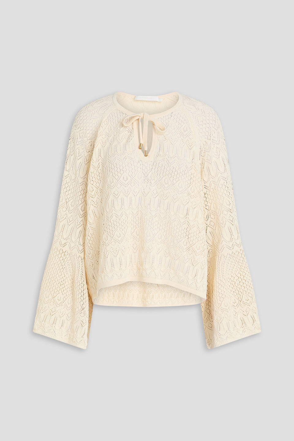 Pointelle-knit top - White - 2