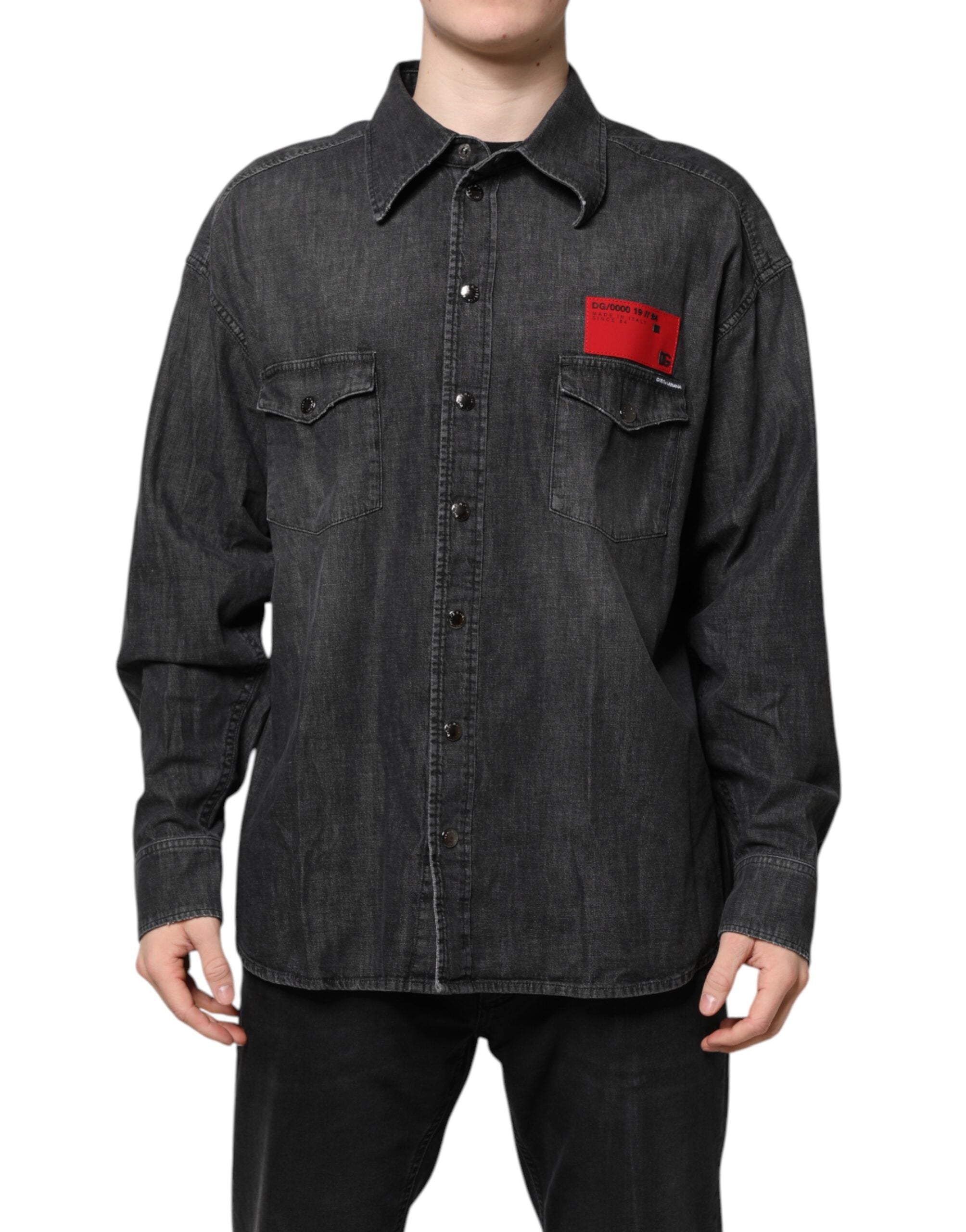 Cotton Denim Shirt — Gray