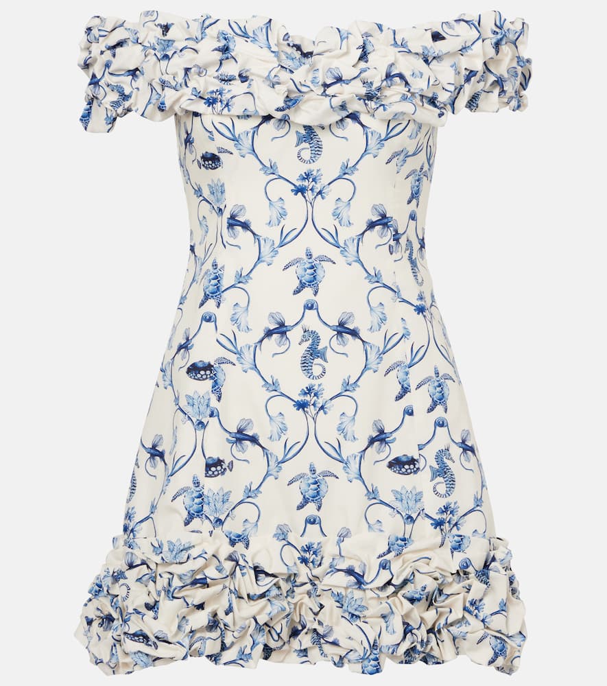 Jardin off-shoulder cotton minidress