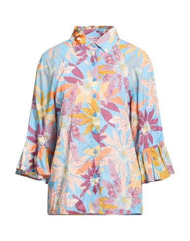 Woman Shirt Light blue Size S Cotton