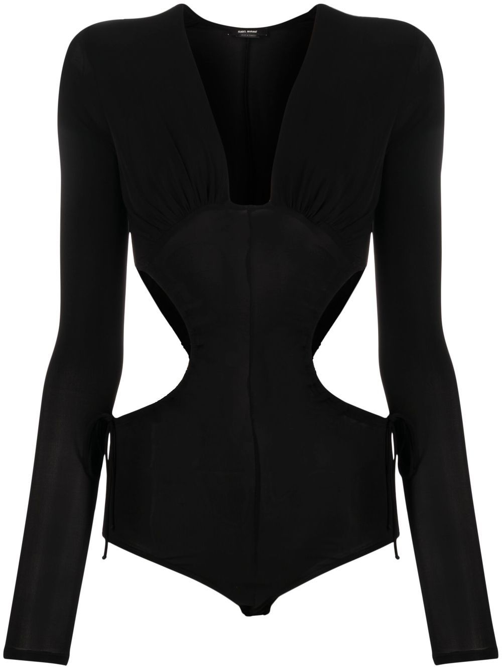 Cutt-out long-sleeved bodysuit