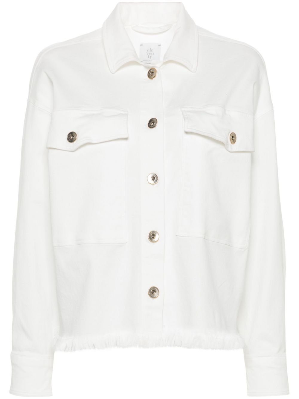 Fringe twill shirt - White