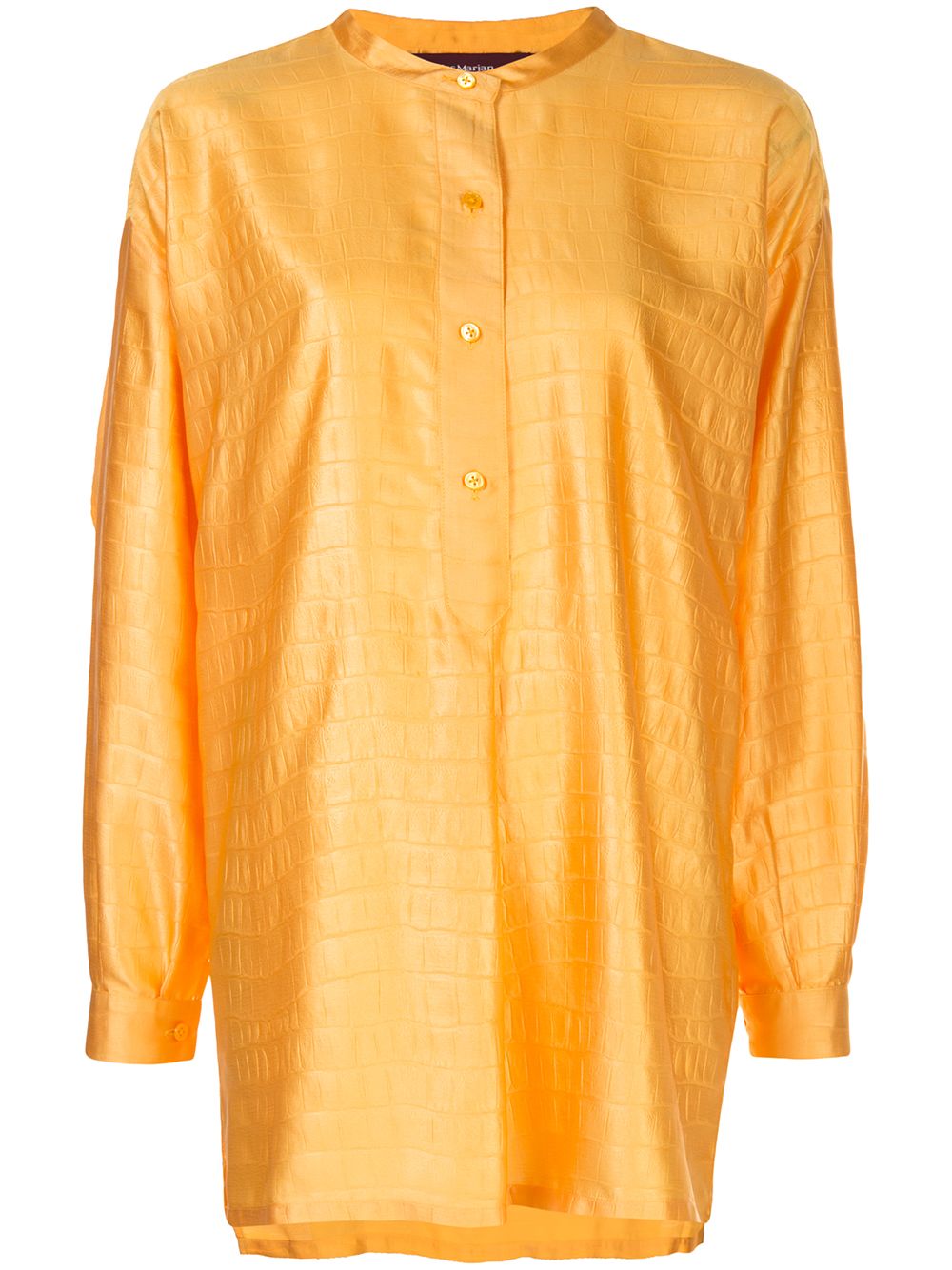 Textured satin shirt - Orange