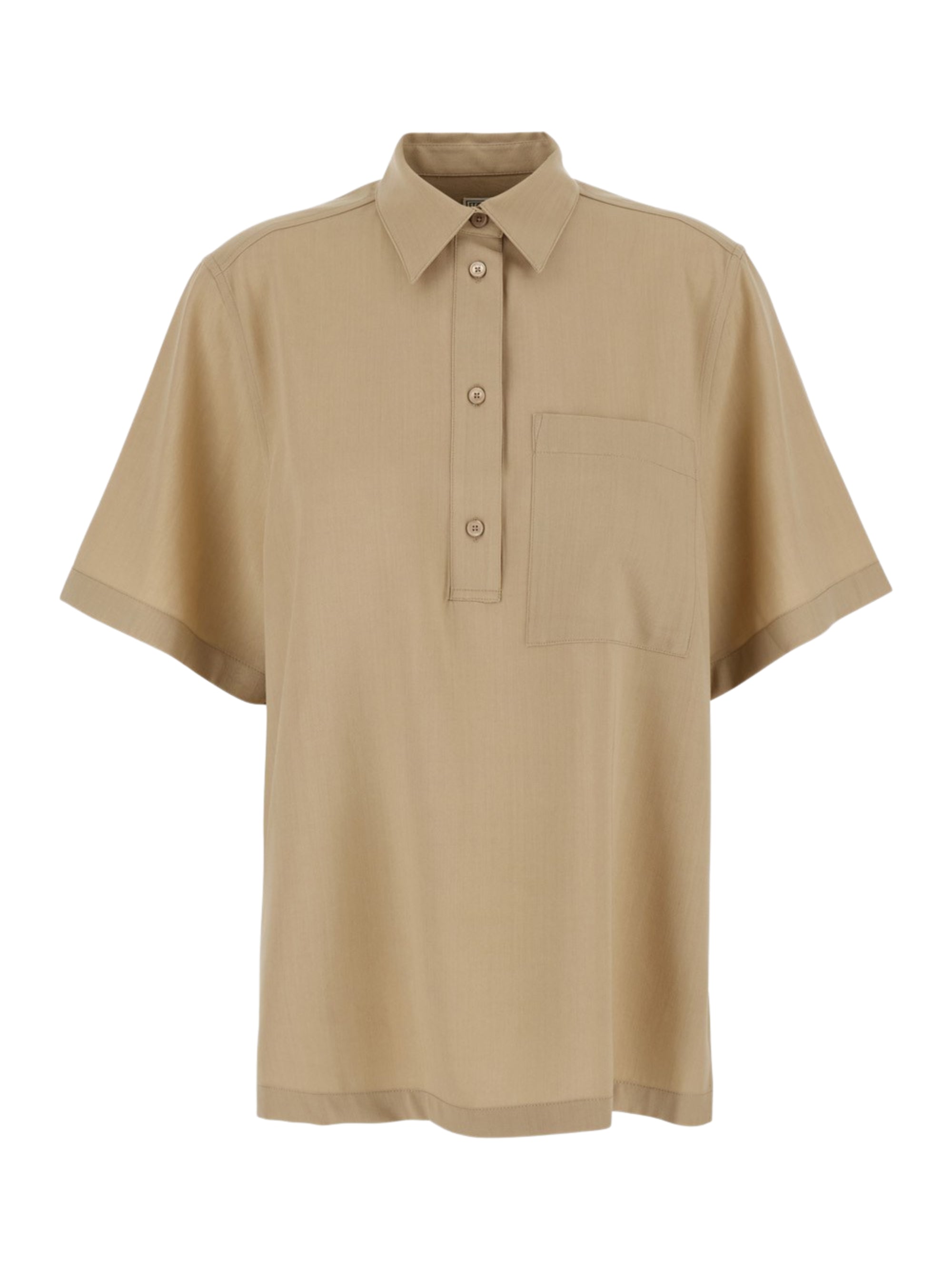 Women's Oversized Polo Shirt with Patch Chest Pocket