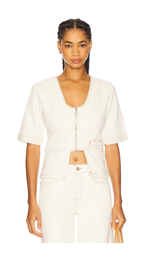 Seventy + Mochi Lea Top in White. L. Also in XXS
