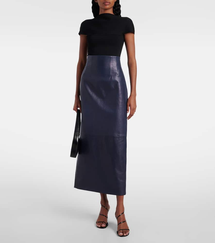 Loxley leather pencil skirt