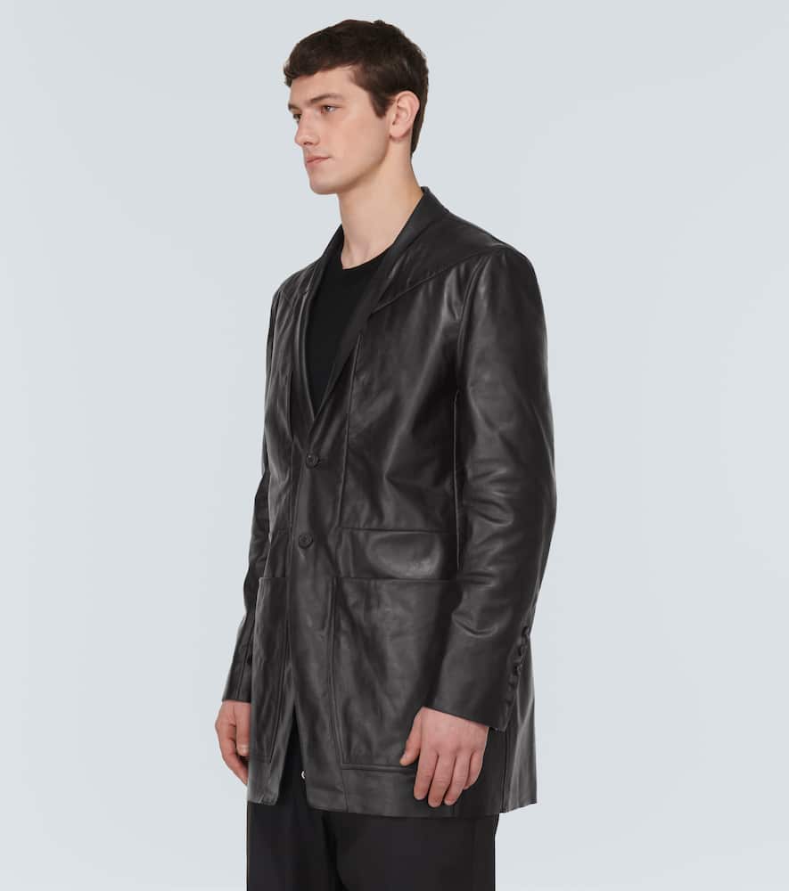 Lido single-breasted leather blazer