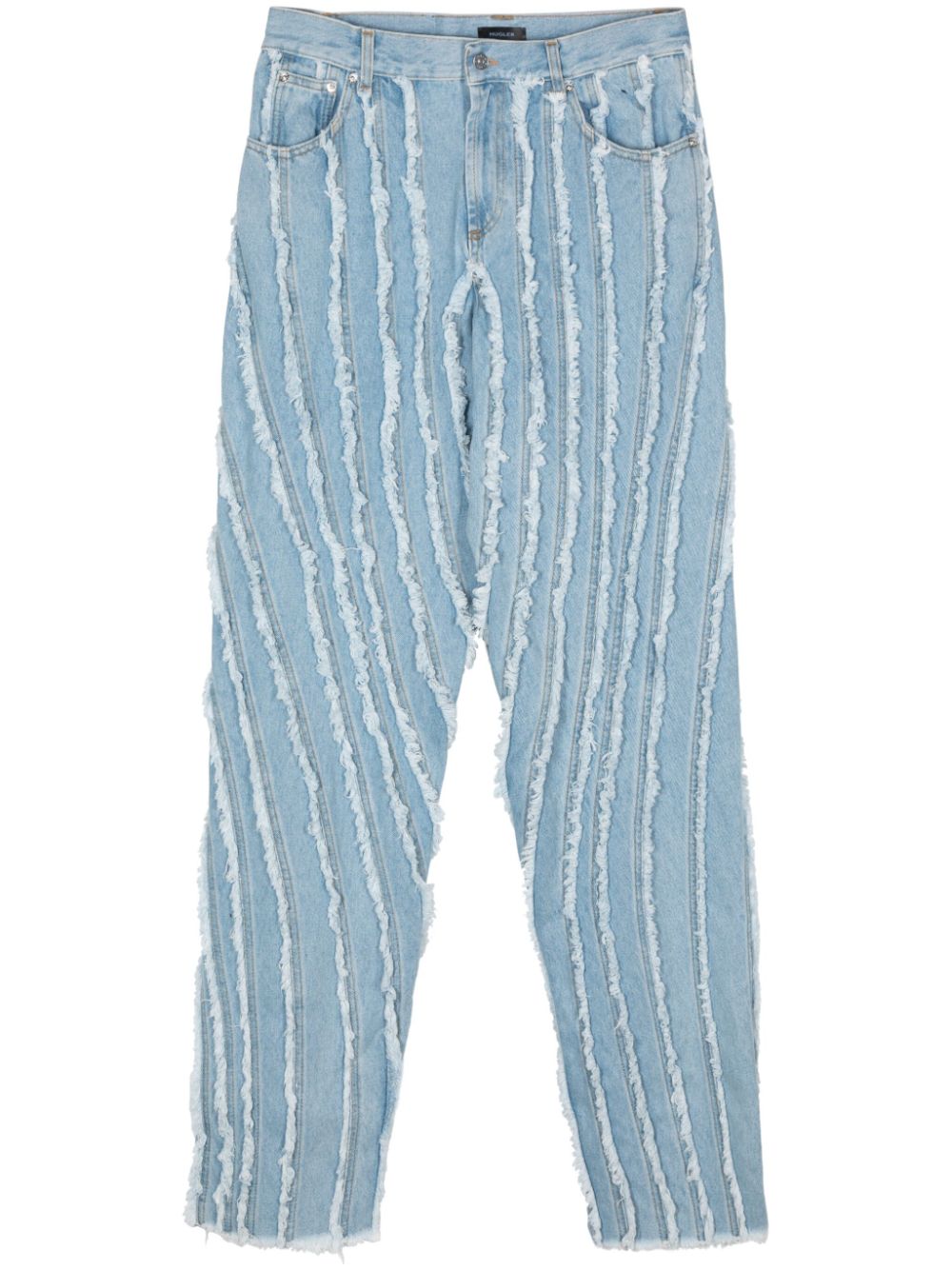 Frayed panelled jeans - Blue