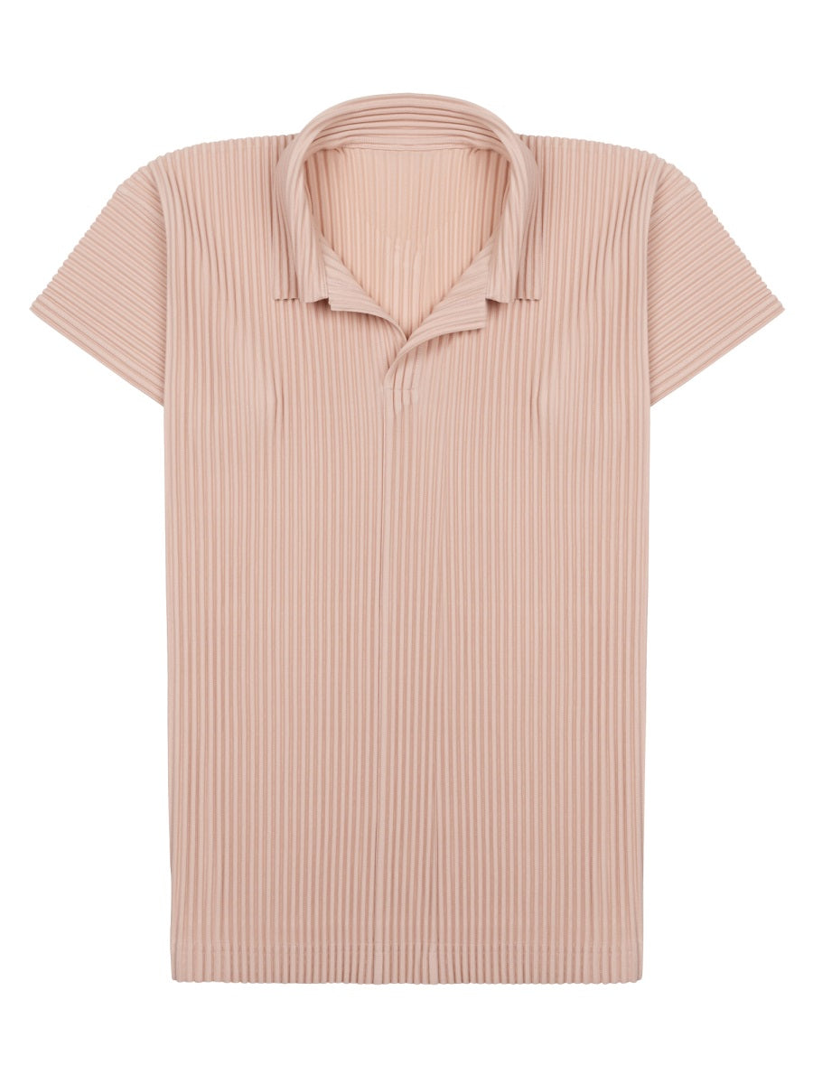 Men's Textured Pleated Polo Shirt in 100% Polyester