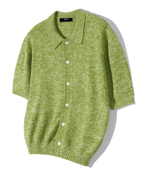 Washable boucle collar short-sleeve knit 9 colors