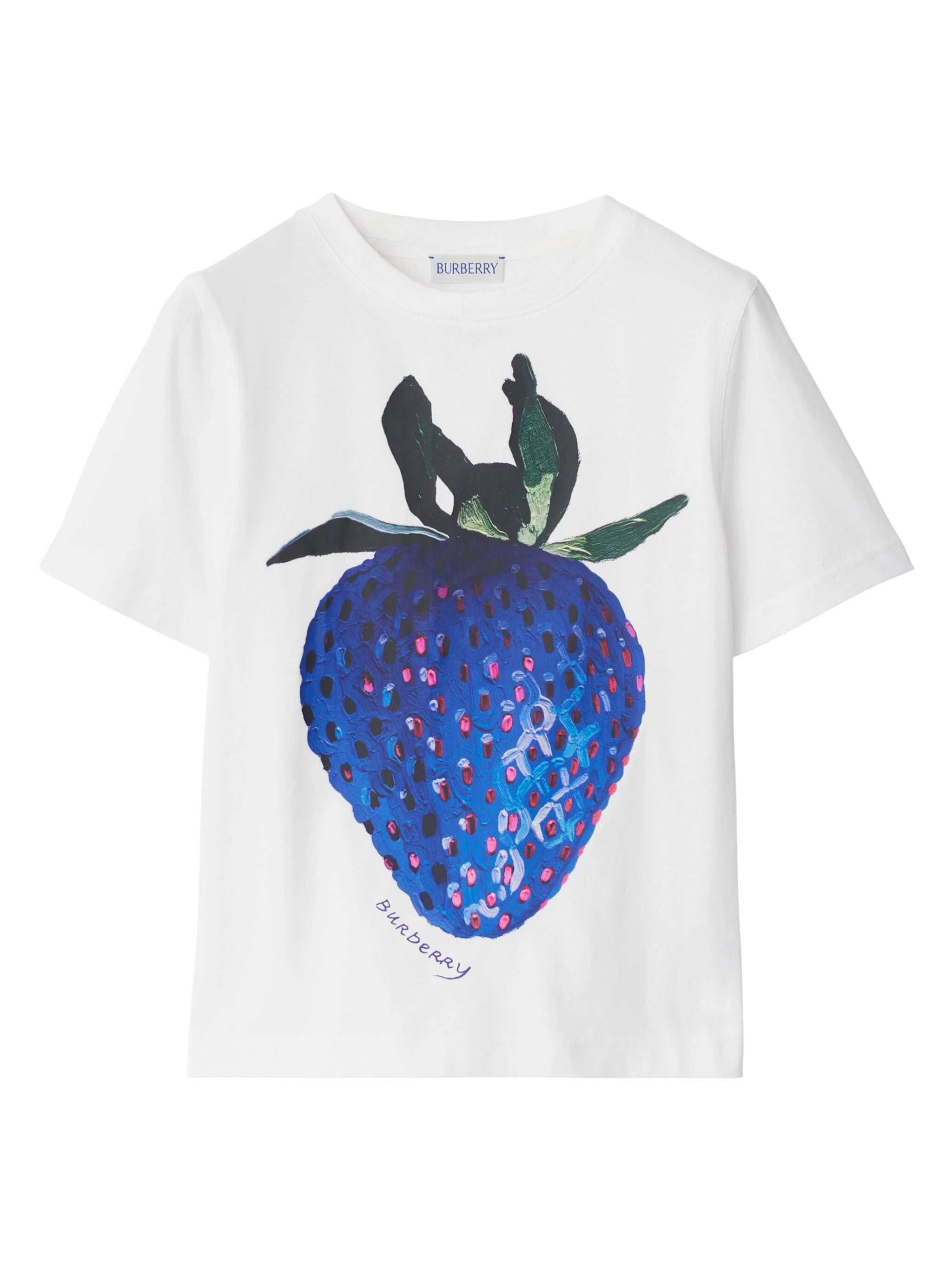 Girls' Hand-Painted Strawberry Short Sleeve T-Shirt