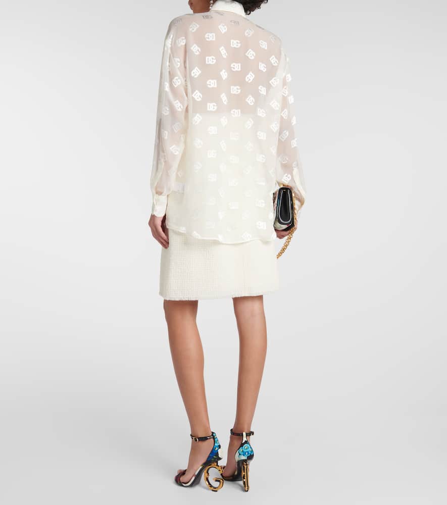Burnout sheer silk shirt