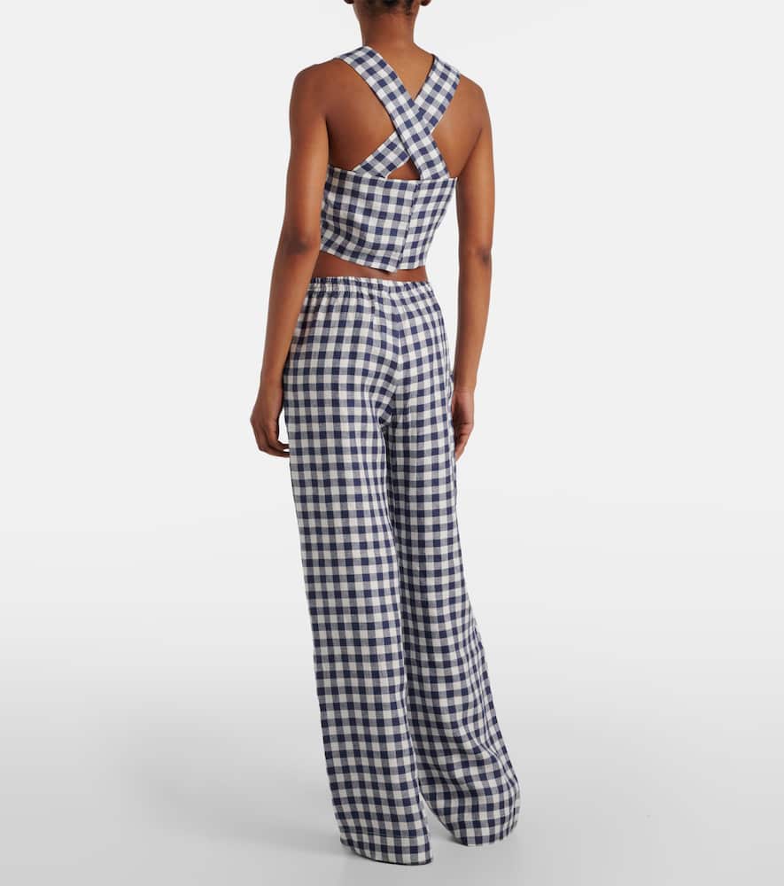 Cozumel gingham linen crop top