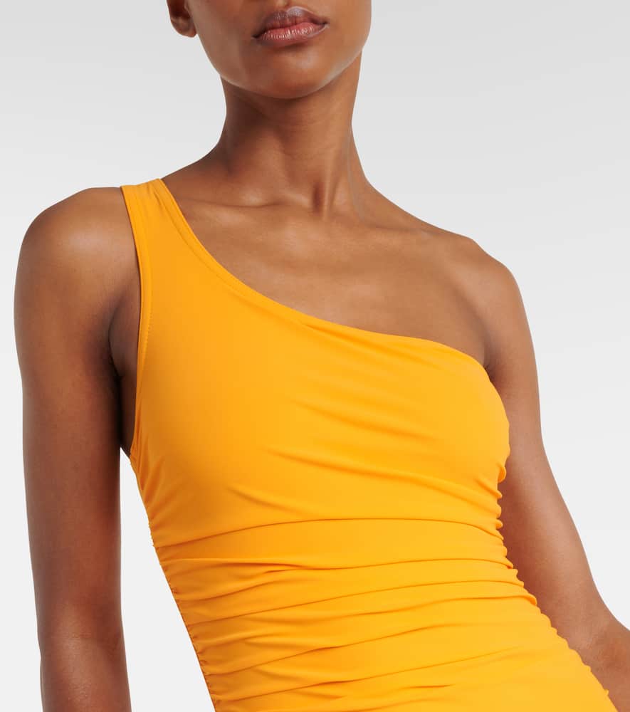 Ruched one-shoulder swimsuit
