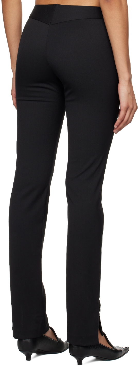 Black slim zip-up slacks