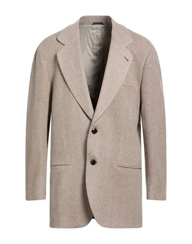 Man Blazer Taupe Size 40 Virgin Wool, Cashmere