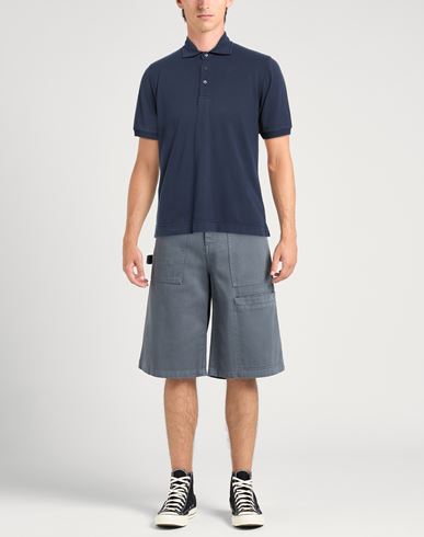 Man Polo shirt Navy Size L Cotton, Elastane