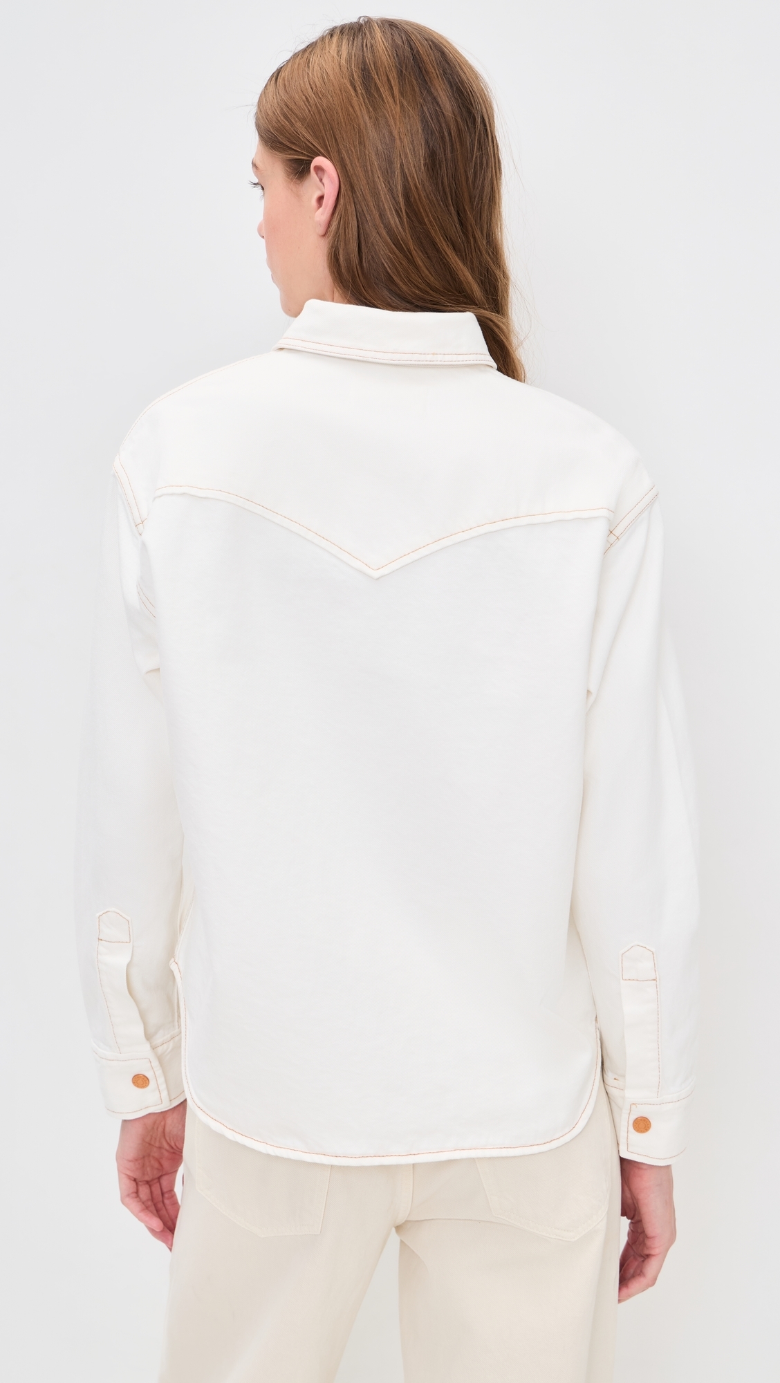 Cassidy Denim Button Down Shirt Natural White
