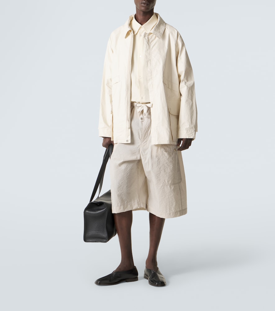 Cotton-blend Bermuda shorts