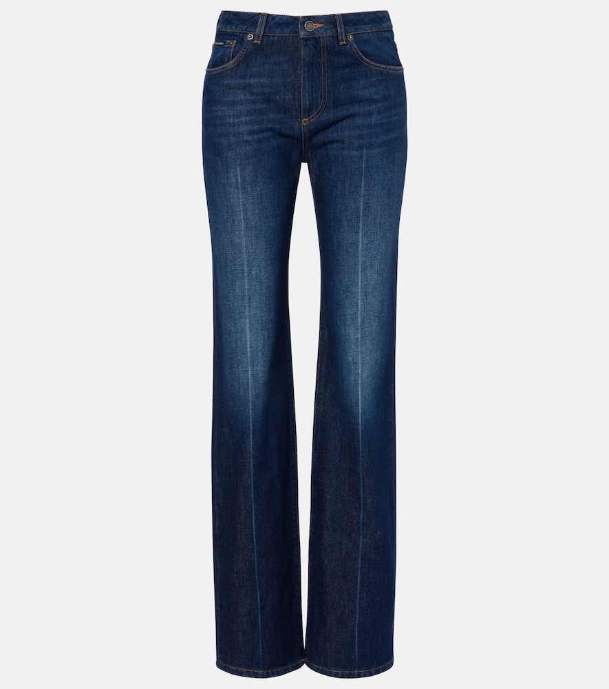 Mid-rise flared jeans
