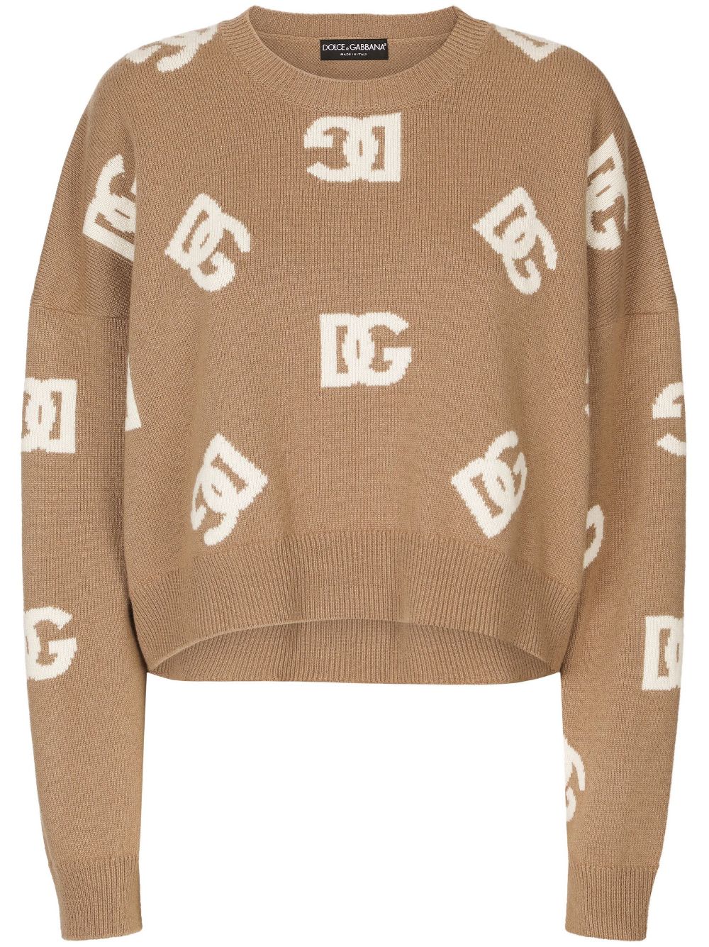 DG monogram virgin wool jumper - Brown