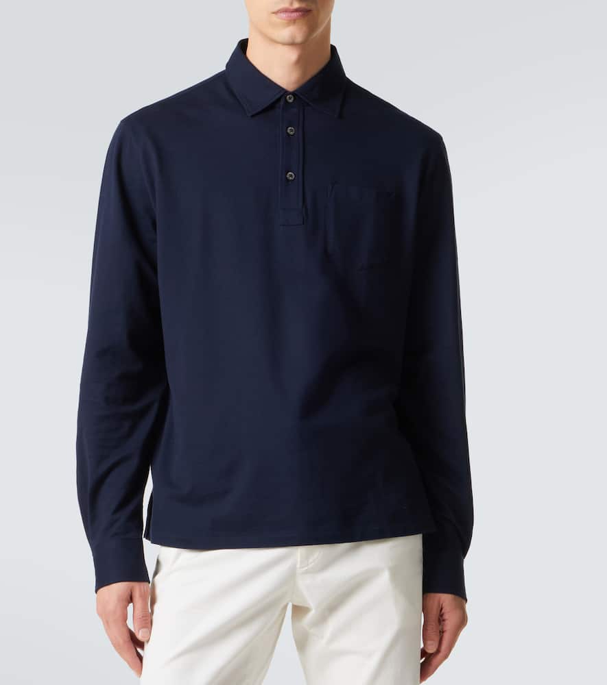 Cotton and cashmere polo shirt