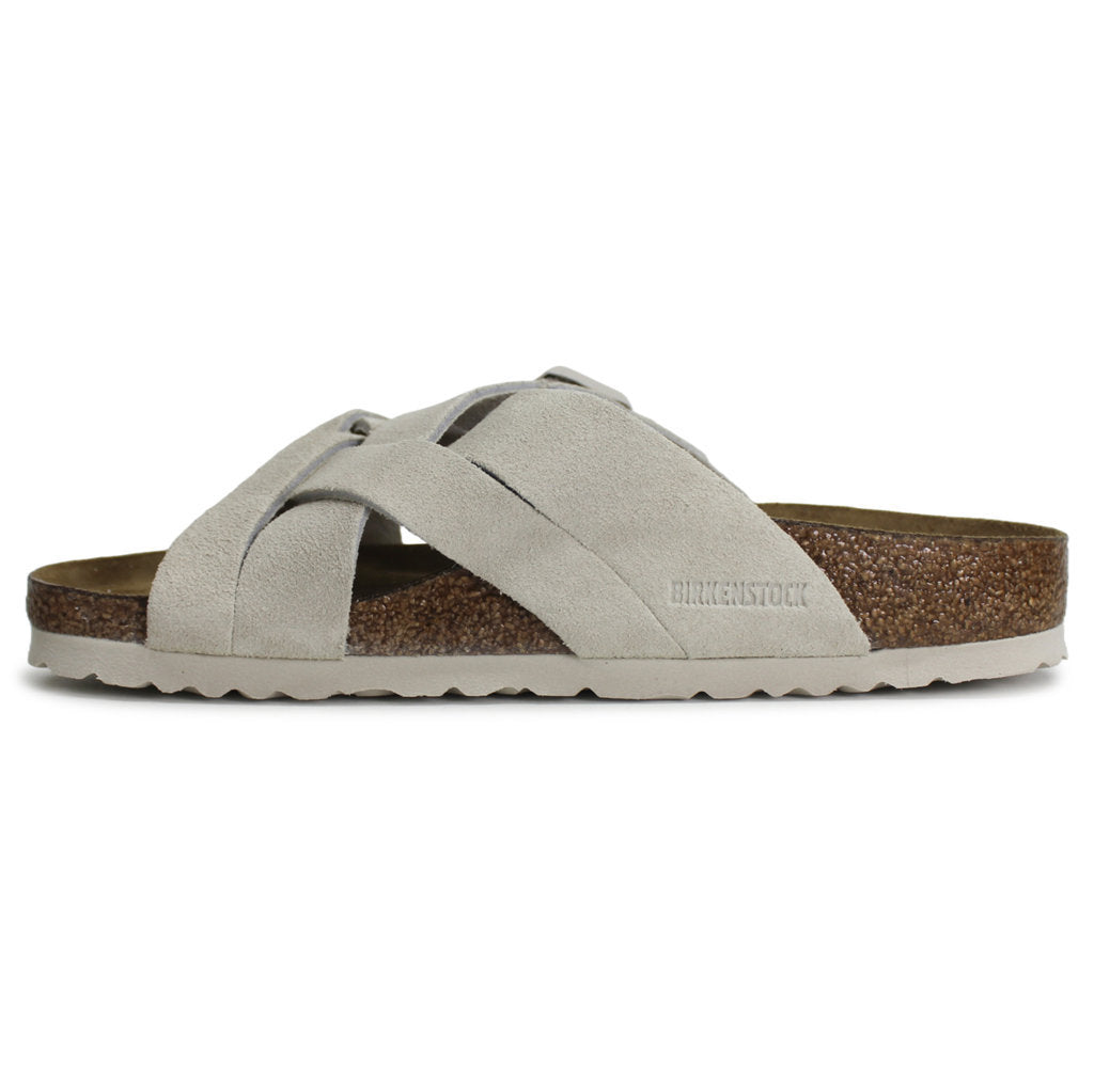 Birkenstock Lugano Suede Leather Unisex Slides Sandals