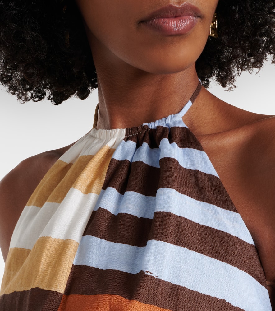 Lodi striped linen crop top