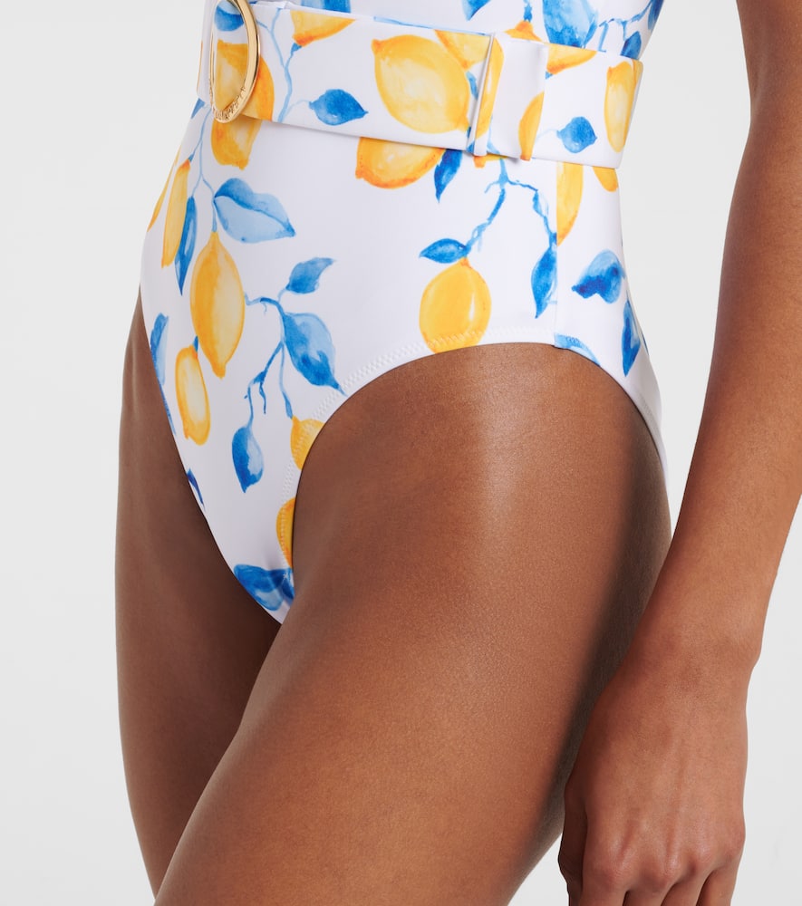 Alexandra Miro Jeanie belted printed swimsuit