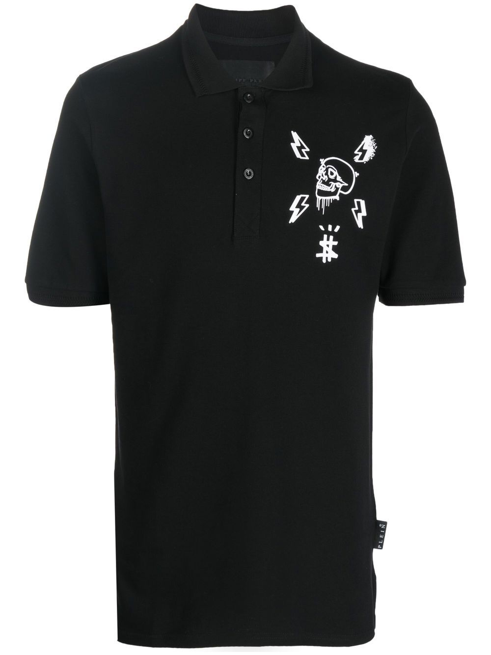 Skull-print polo shirt - White