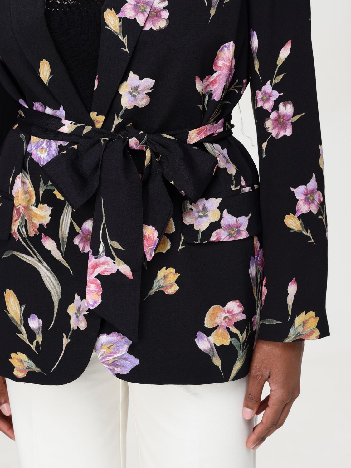 Floral-print jacket - Black