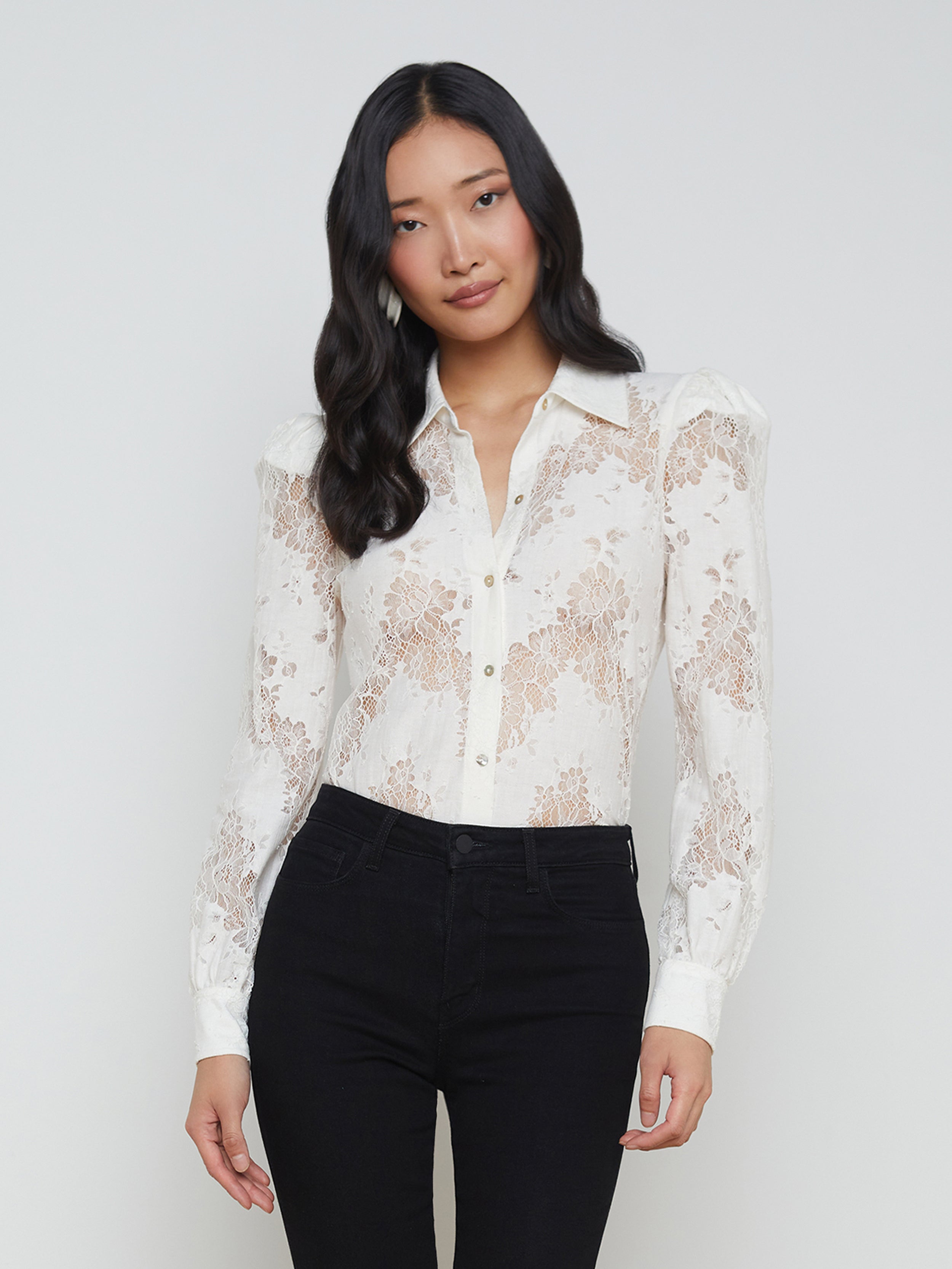 Jenica Lace Blouse Top In Ivory