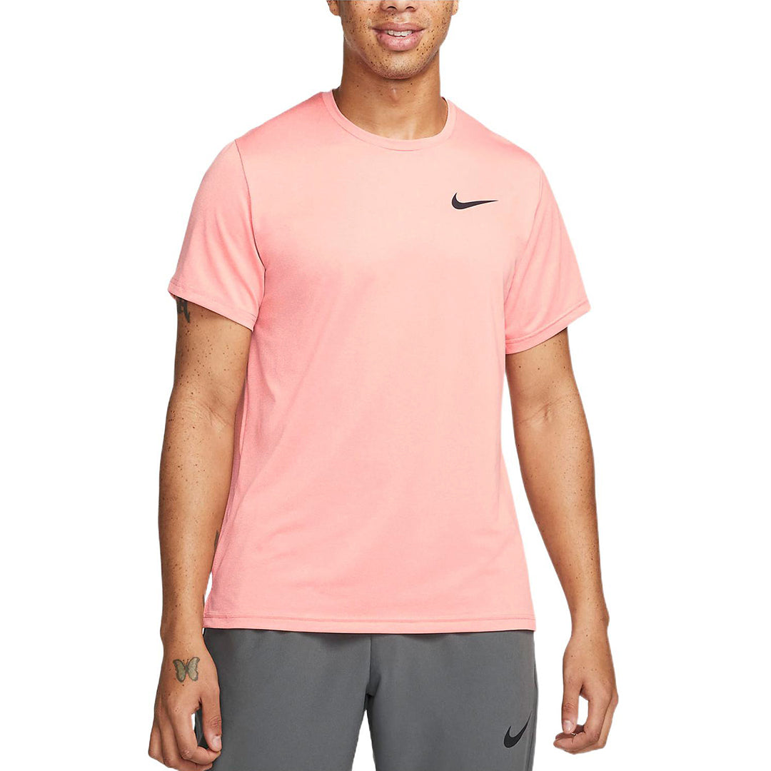 Pro Dri-FIT Solid Color Casual Sports Quick Dry Round Neck Short Sleeve Pink