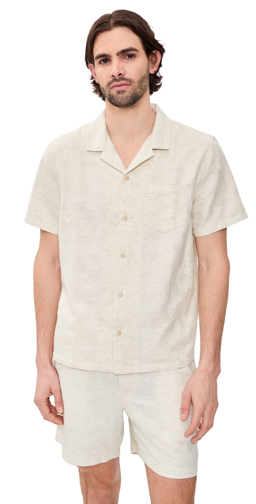 Jacquard Resort Shirt Natural/Tan