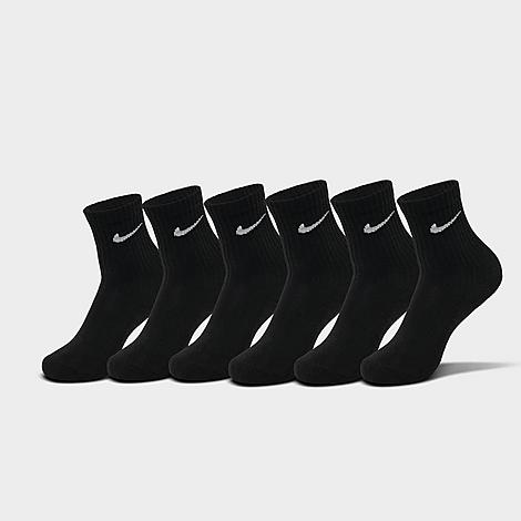 Little Kids Dri-Fit Crew Socks (6-Pack) in Black