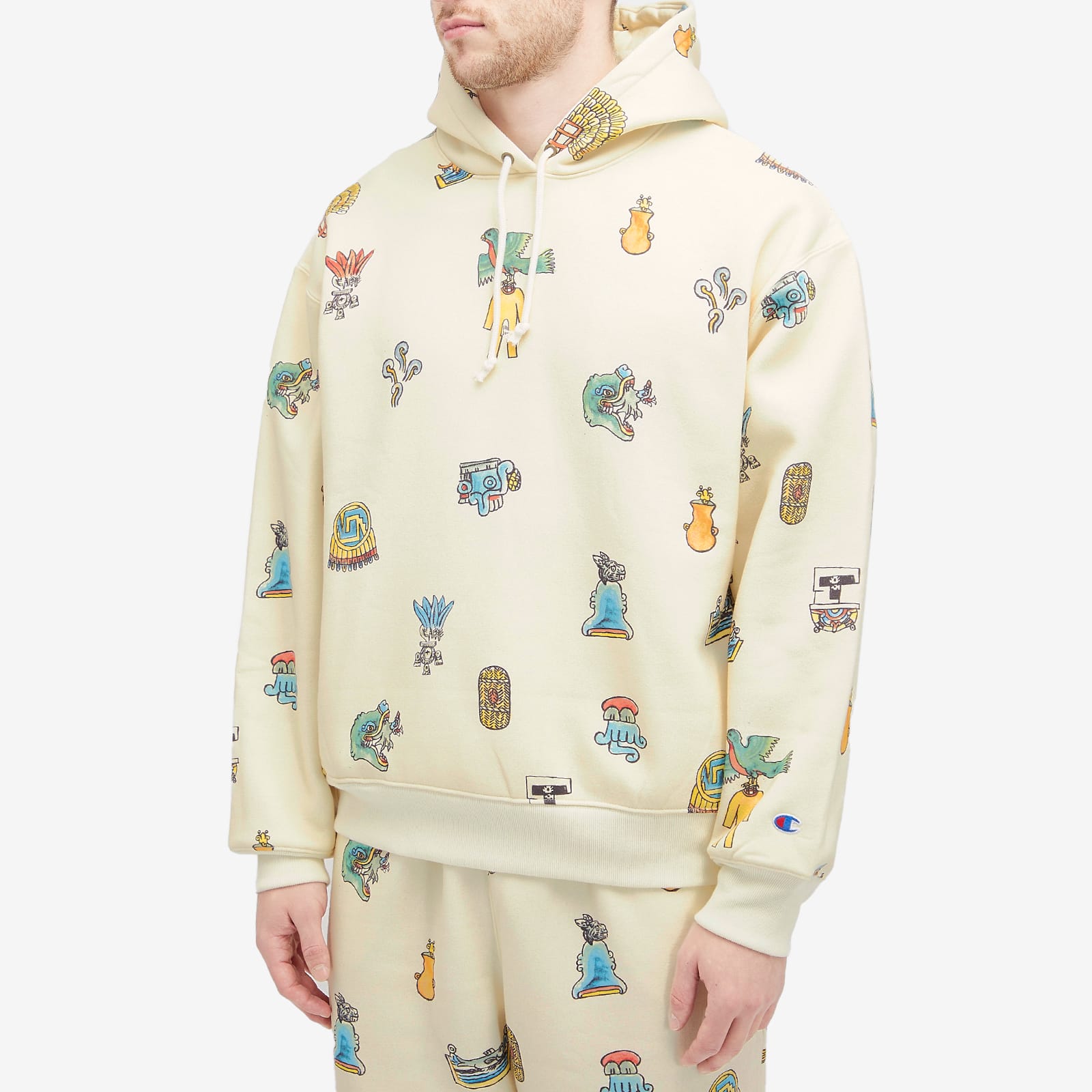Men's x Angelo Baque Washed Hoodie in Chalk White