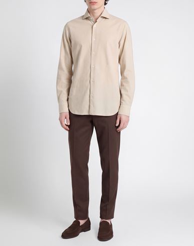 Man Shirt Beige Size 16 Cotton