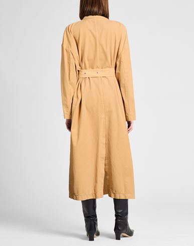 Woman Overcoat & Trench Coat Sand Size 6 Cotton