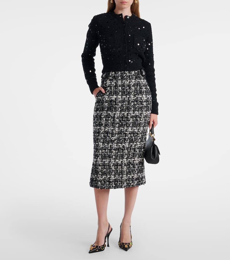 Sequined wool-blend cardigan