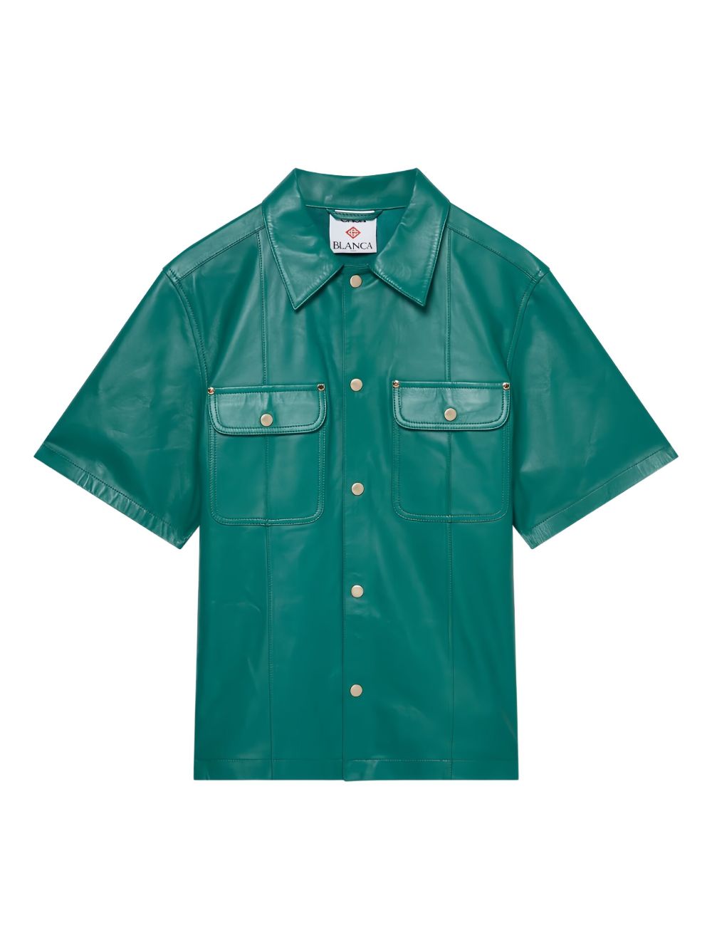 Leather shortsleeved shirt - Green