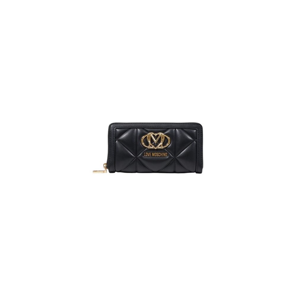 Quilted Polyurethane Wallet — Black
