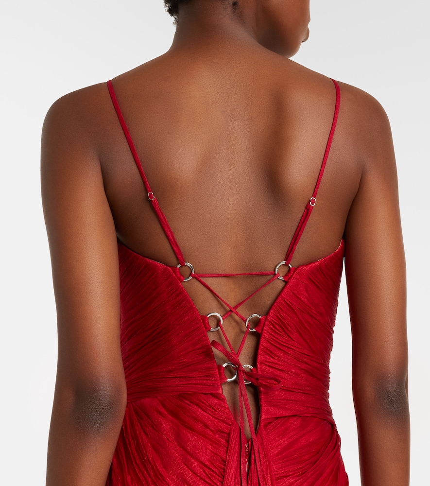 Rio draped silk muslin gown