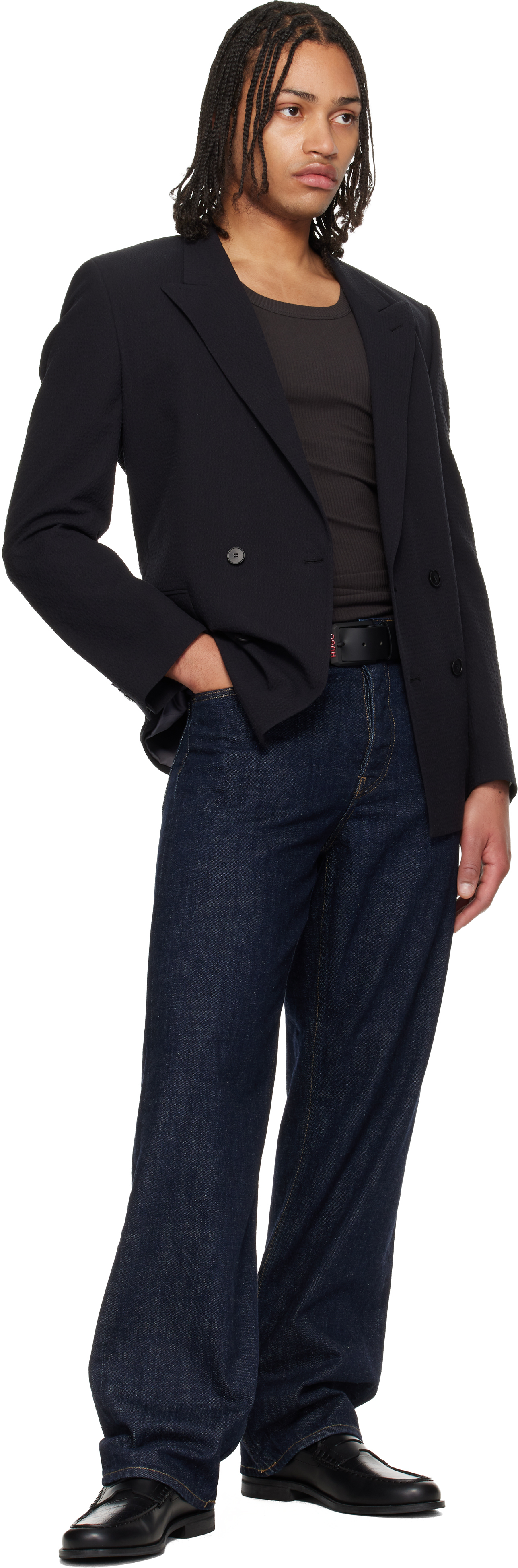 Black Double-Breasted Blazer